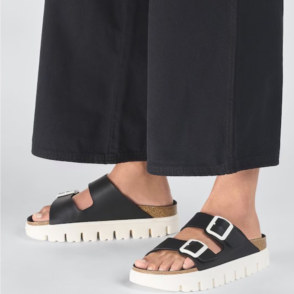 Brand New Papillio by Birkenstock Arizona Pap Chunky Black Sandals Size 40